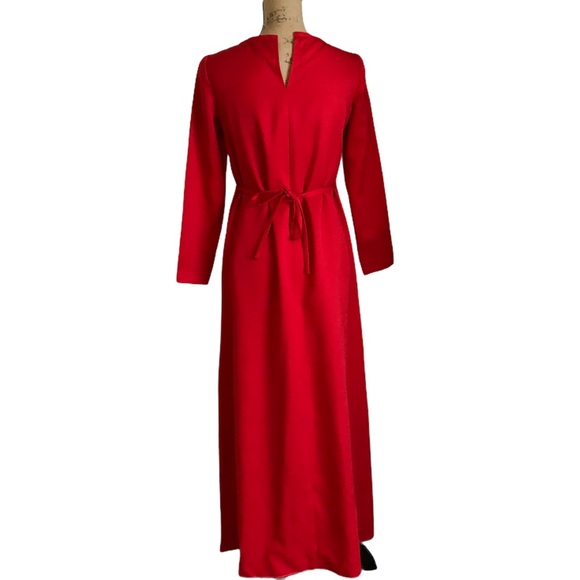 Handmade Lace Appliqué Red Holiday Party Dress  XXS-XS - Picture 3 of 16